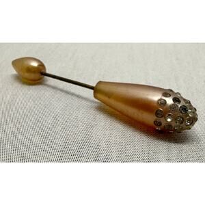 Vintage 1930s Art Deco Celluloid & Rhinestone Pearlescent Pin